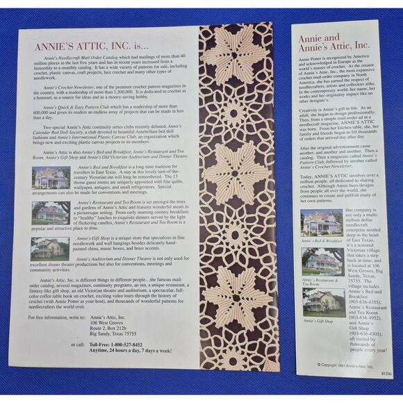Vintage Annies Attic Bookmark & International Collection of Crochet Booklet - Picture 4 of 5